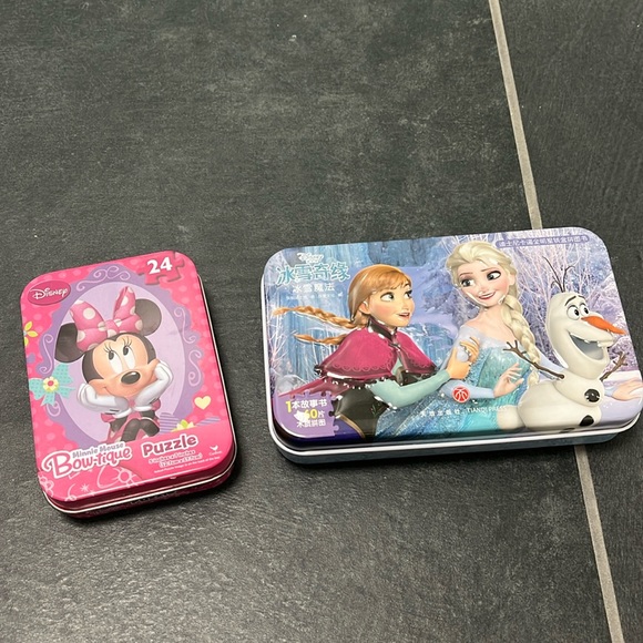 Disney Other - Disney Mini Puzzles- set of 2 - Minnie Mouse and Frozen